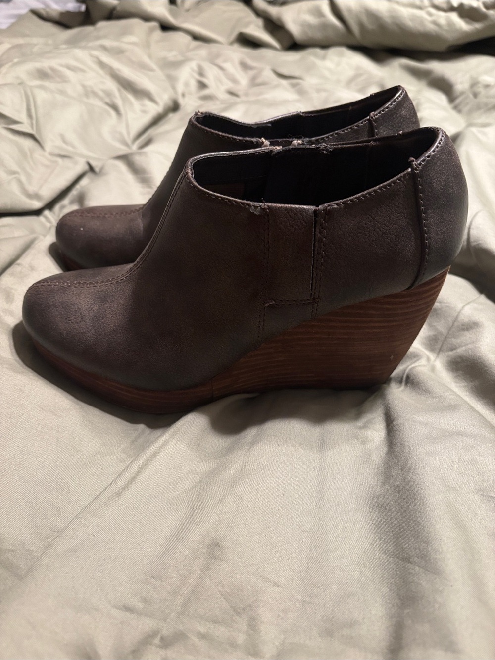 Dr. Scholl's Brown Wedge Ankle Booties